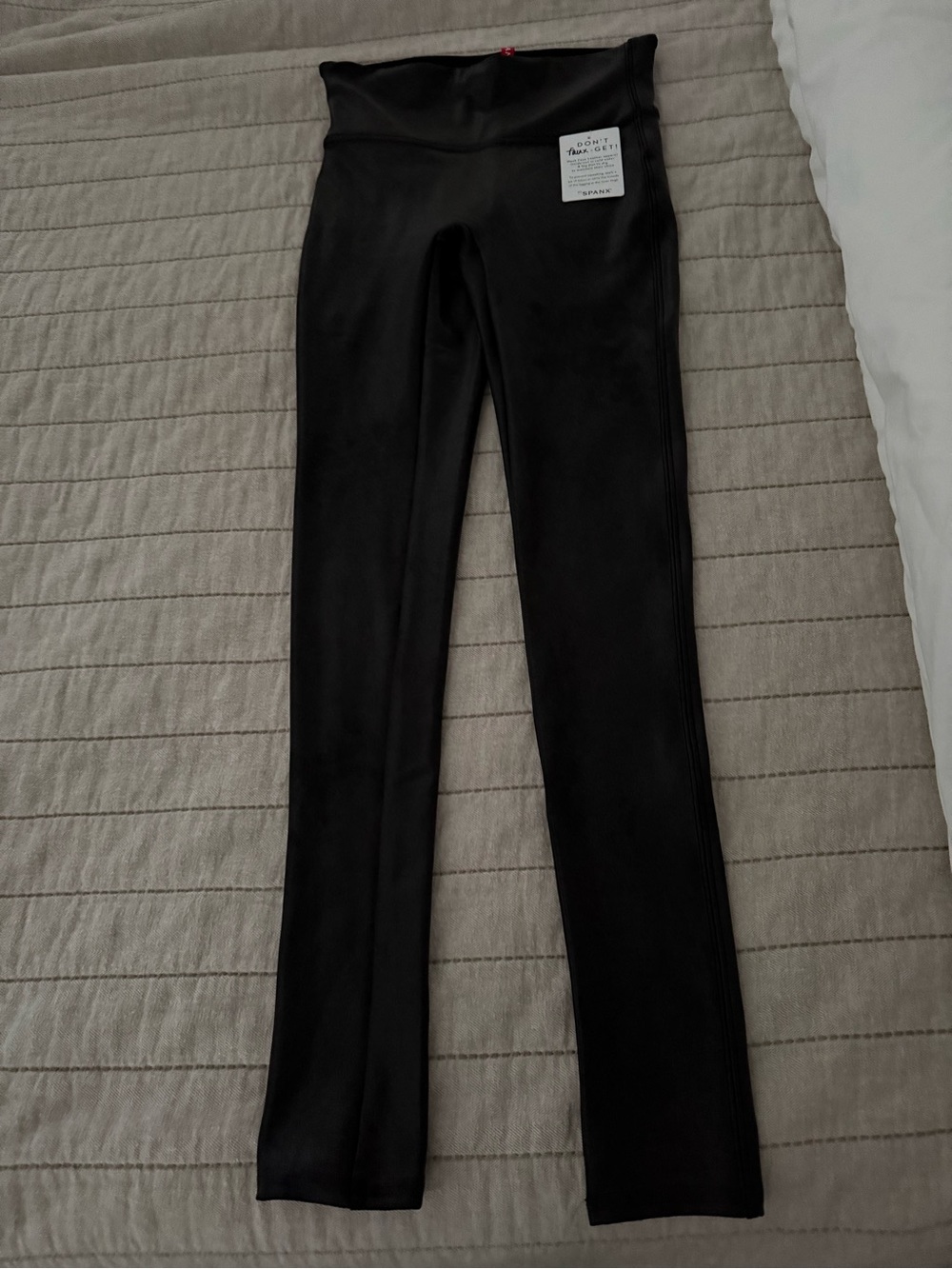SPANX Black High-Waist Shaping Leggings with Red Tag